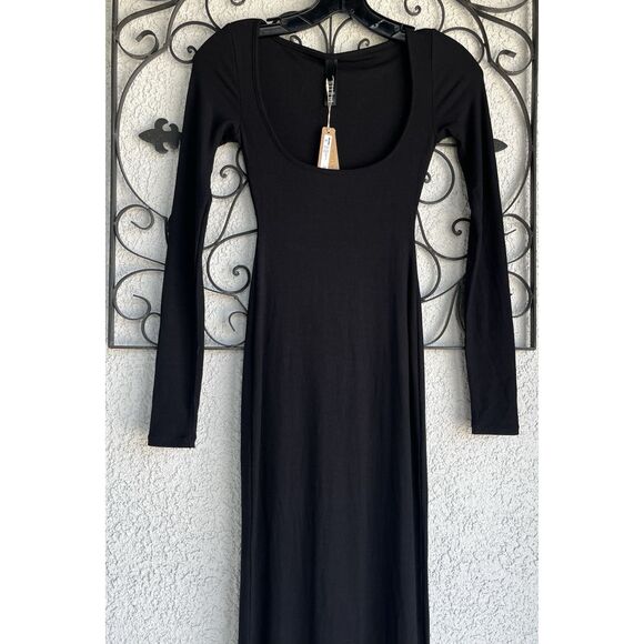 Skims Fits Everybody Soft Lounge Dress- XXSP - Onyx - Picture 5 of 9